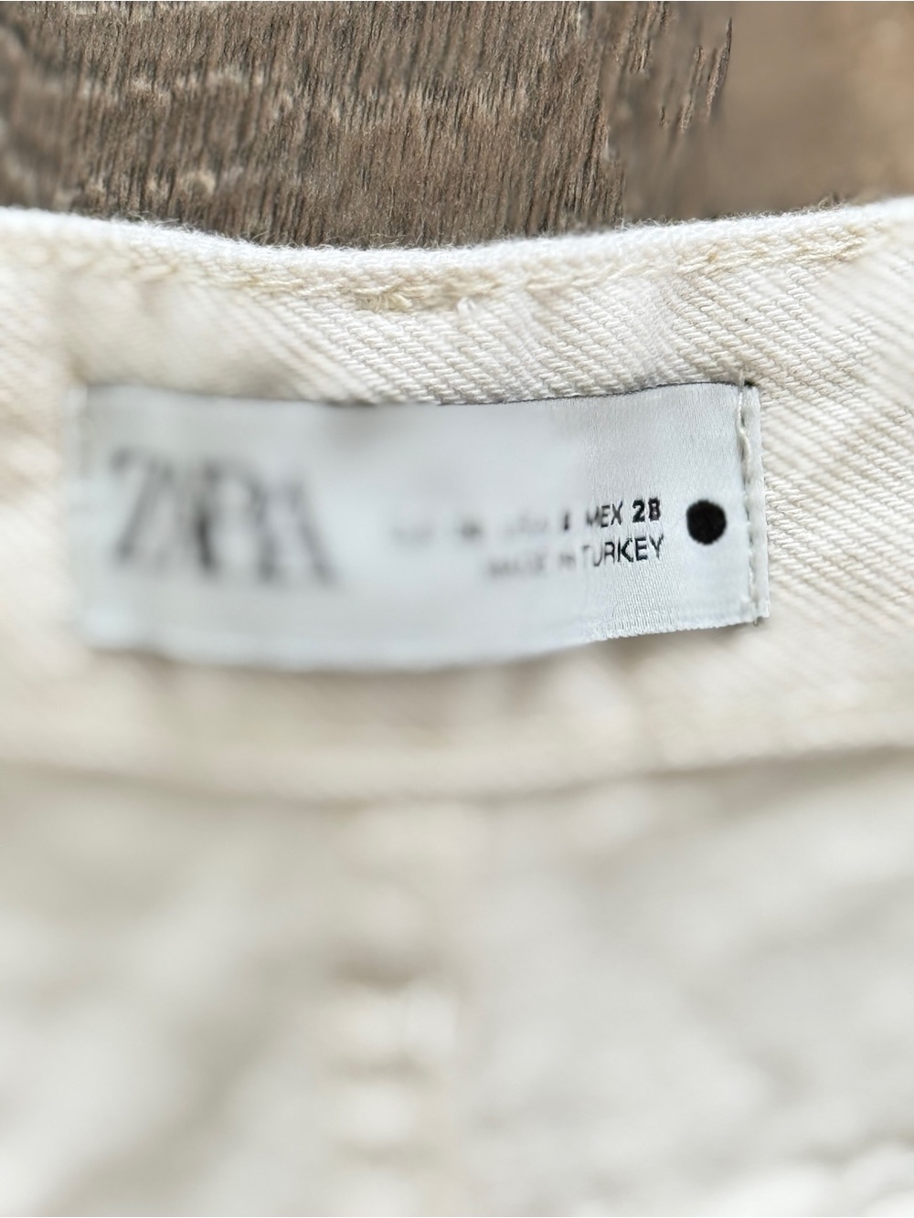 Zara 100%Cotton Cream Wide Leg Jeans - Picture 12 of 13